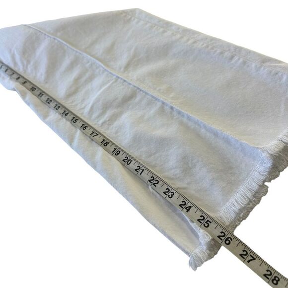 Isabel Marant White High Rise Wide Leg Cropped Raw Hem Cabrio White Jeans, 2 - Picture 14 of 16